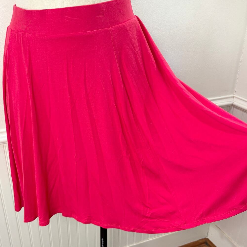 Torrid Size 4X Circle Skater Skirt NEW Neon Pink Jersey Pockets Super Soft Knit - Picture 3 of 9